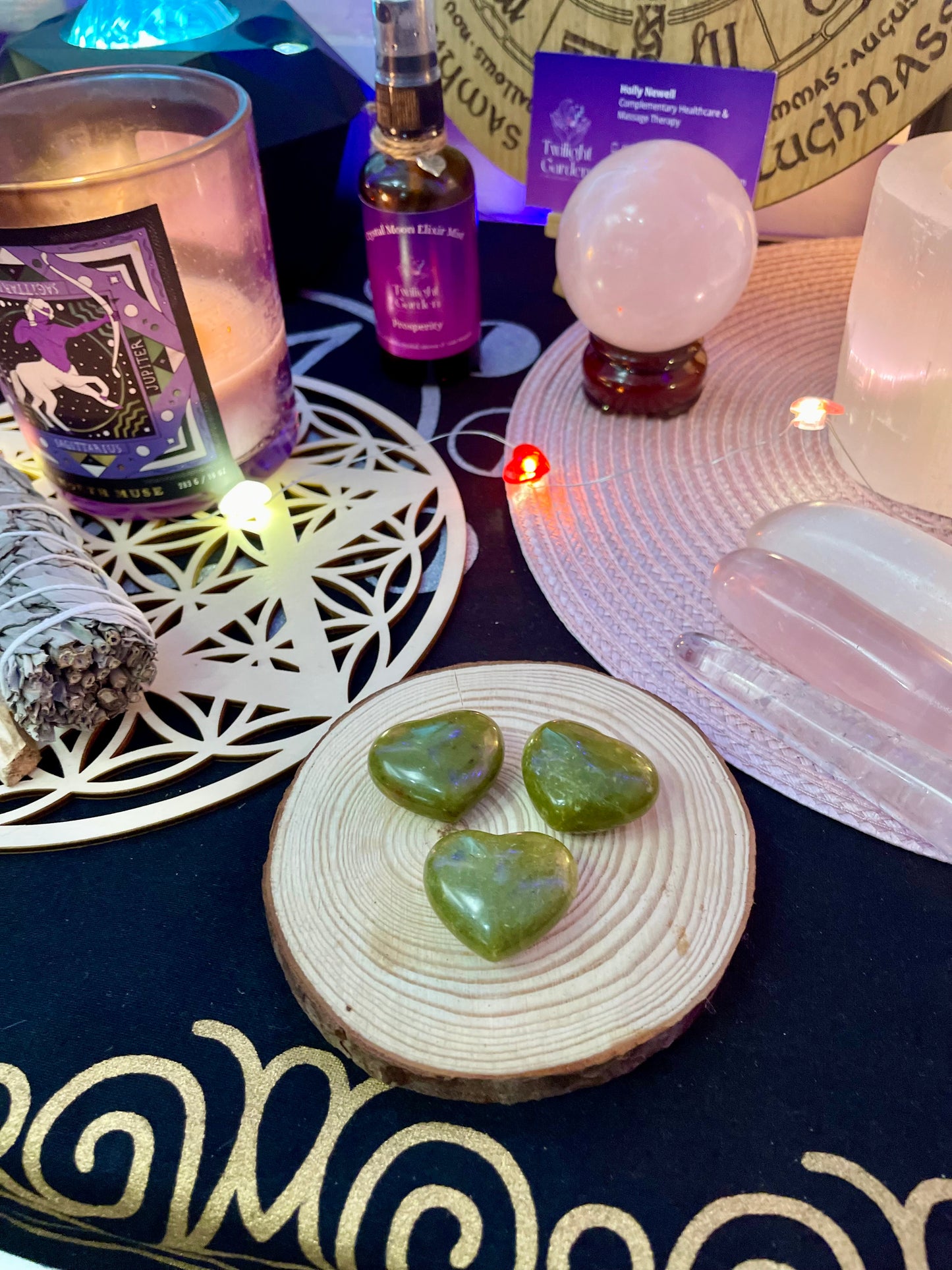 Olive Jade Mini Heart
