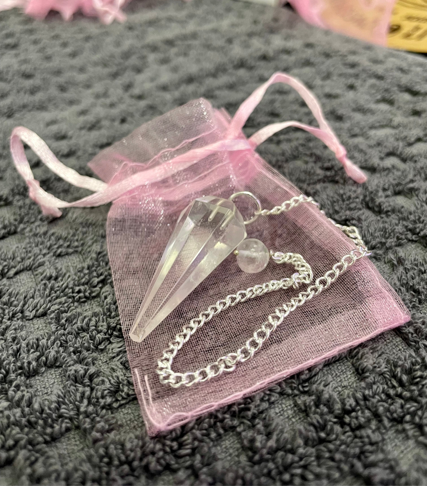 Pendulum with 6” chain - Clear Quartz