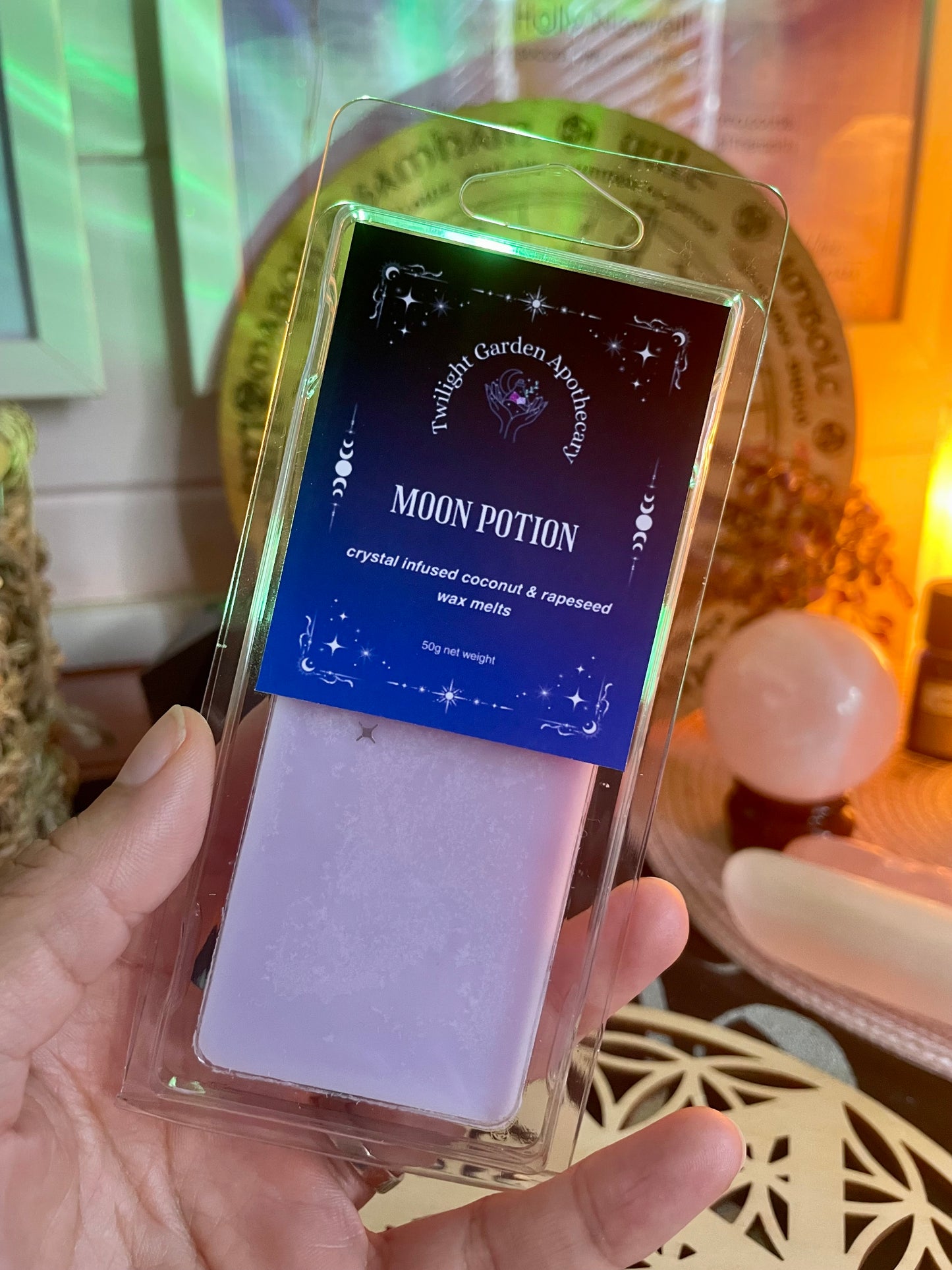 Wax Melts Snap Bar - Infused with Amethyst Crystal Chips - ‘Moon Potion’