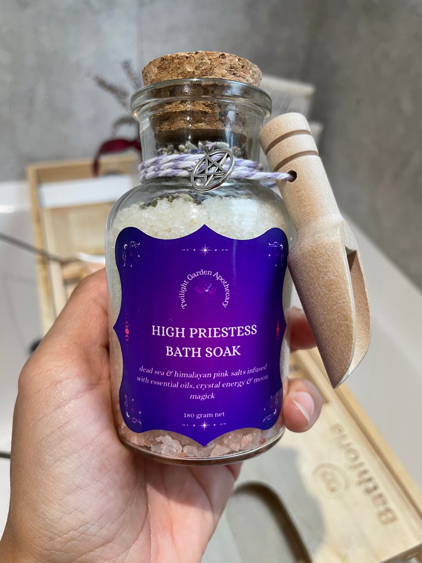 Crystal Energy Infused Healing Aromatherapy Bath Salt Soak - Relaxing - Destress - Clear Negative Energy - Herbal Aroma - Crystal Tincture - Vegan - Natural - No synthetics or nasties