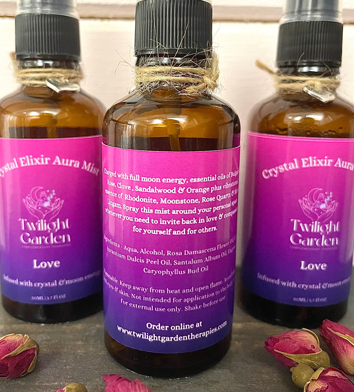 New! Love Crystal Energy Infused Aromatherapy Aura Mist 50ML