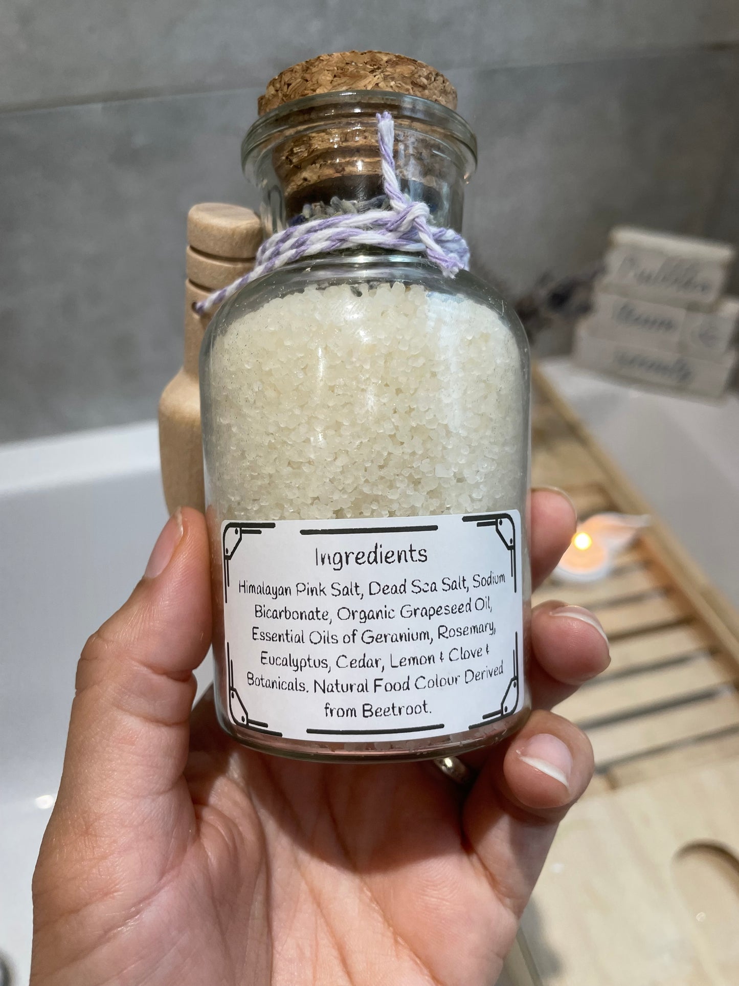 Crystal Energy Infused Healing Aromatherapy Bath Salt Soak - Relaxing - Destress - Clear Negative Energy - Herbal Aroma - Crystal Tincture - Vegan - Natural - No synthetics or nasties