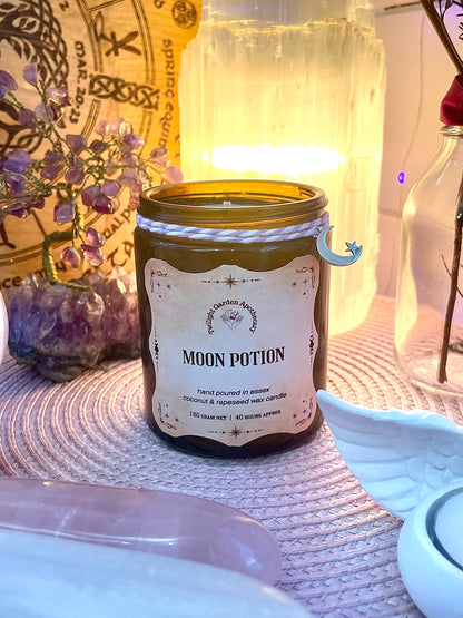 Artisan Apothecary Jar Candle with charm -  ‘Moon Potion’ - Choose your label - 2 for £25.00
