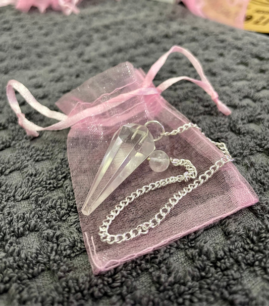 Pendulum with 6” chain - Clear Quartz