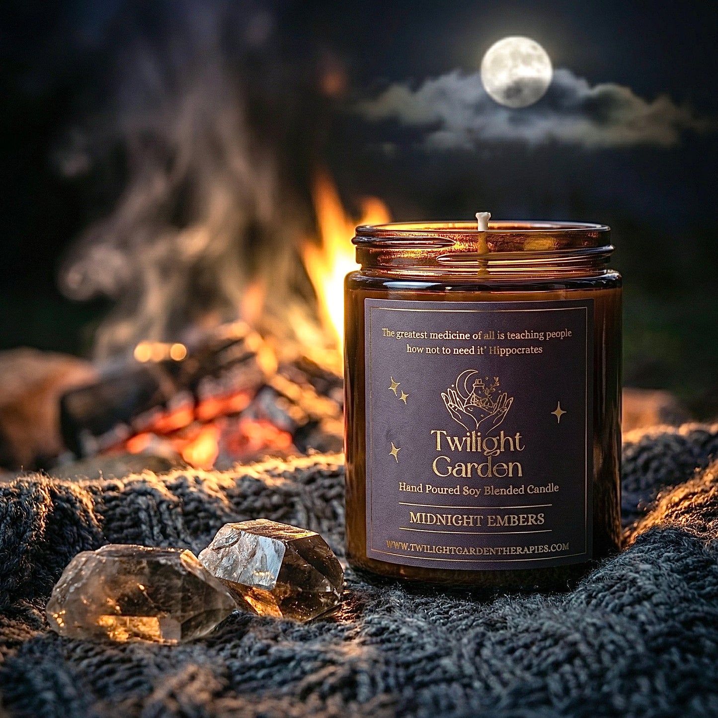 Hippocrates Collection 💫 ‘ Midnight Embers ‘ Scented Soy Blend Candle