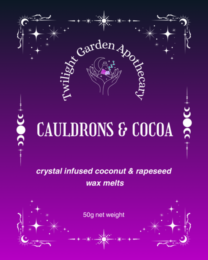 Wax Melts Snap Bar - Infused with Tigers Eye Crystal Chips - ‘Cauldrons & Cocoa’