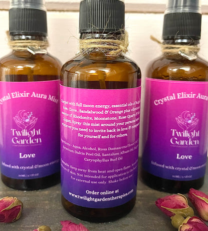 New! Love Crystal Energy Infused Aromatherapy Aura Mist 50ML