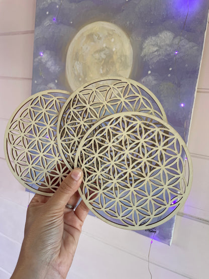 Laser Cut Flower of Life Grid - 14cm Diameter