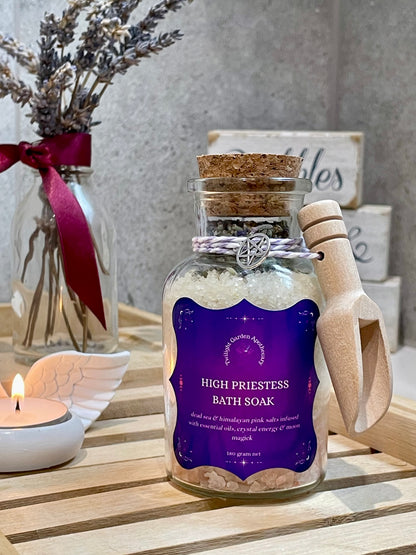 Crystal Energy Infused Healing Aromatherapy Bath Salt Soak - Relaxing - Destress - Clear Negative Energy - Herbal Aroma - Crystal Tincture - Vegan - Natural - No synthetics or nasties