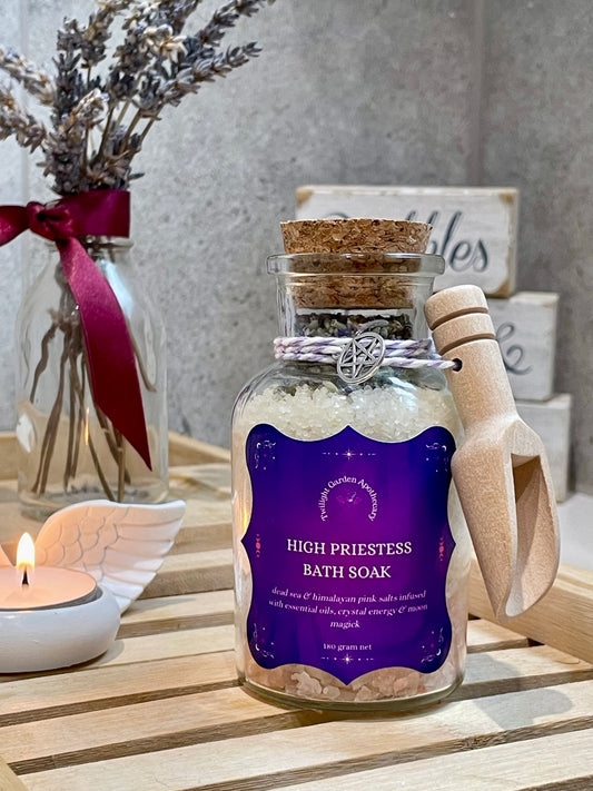 Crystal Energy Infused Healing Aromatherapy Bath Salt Soak - Relaxing - Destress - Clear Negative Energy - Herbal Aroma - Crystal Tincture - Vegan - Natural - No synthetics or nasties