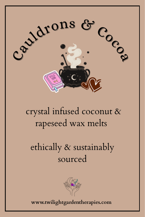 Pre-Order! Wax Melts Snap Bar - Infused with Tigers Eye Crystal Chips - ‘Cauldrons & Cocoa’