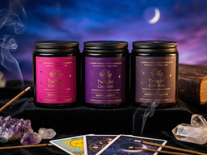 Hippocrates Collection 💫 ‘ Moon Garden ‘ Scented Soy Blend Candle - Gold foil labelled