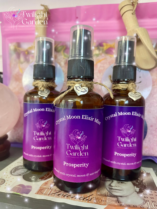 Prosperity Crystal Energy Infused & Aromatherapy Aura Mist - Vanilla, Cinnamon & Orange - Crystal Tincture - Citrine Chips - Manifesting - Money Mist - Polysorbate Free