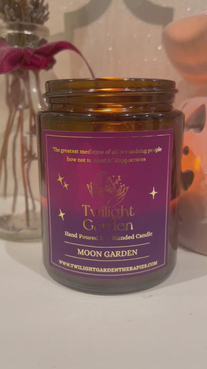 Hippocrates Collection 💫 ‘ Moon Garden ‘ Scented Soy Blend Candle - Gold foil labelled
