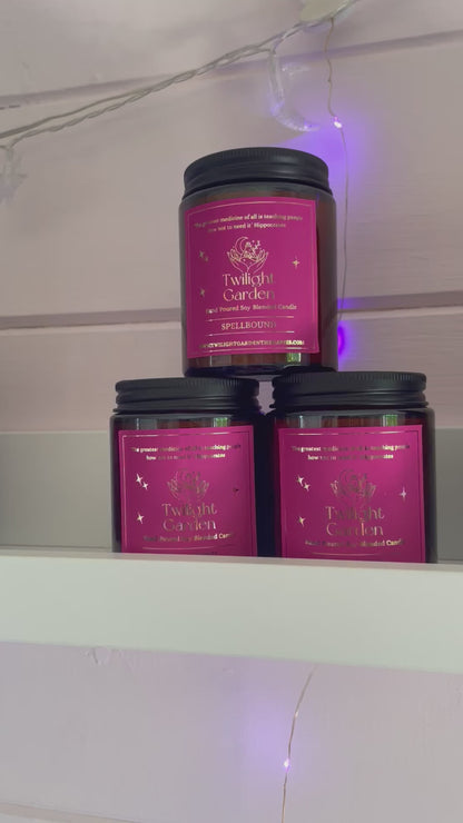 Hippocrates Collection 💫 ‘ Moon Garden ‘ Scented Soy Blend Candle - Gold foil labelled
